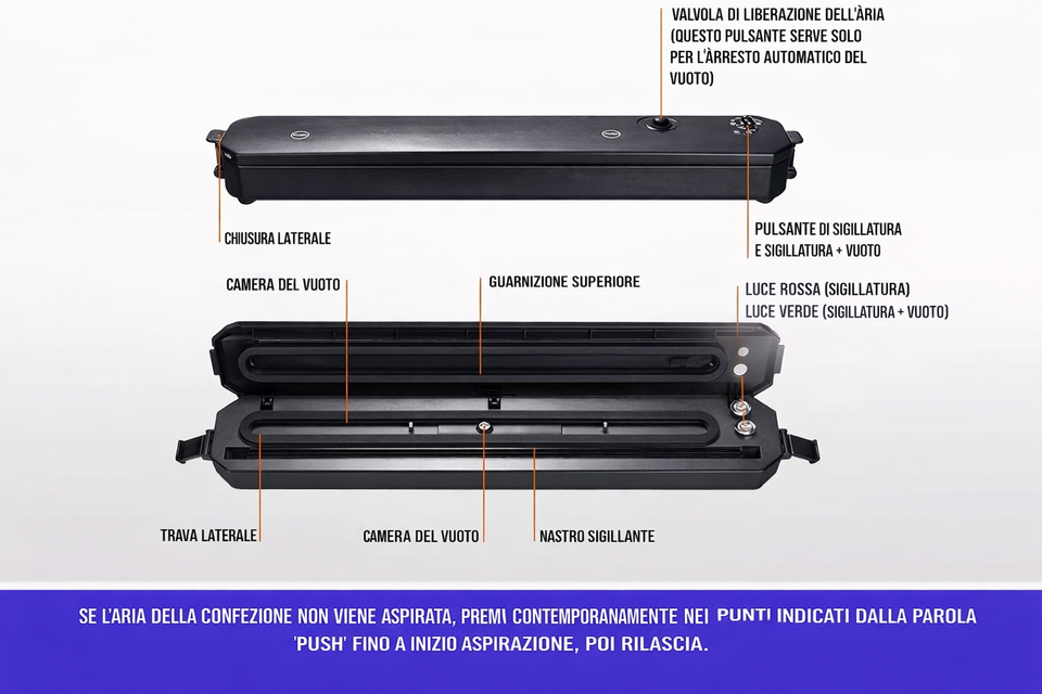 Vacuum Sealer X™ | Conservazione Professionale a Casa